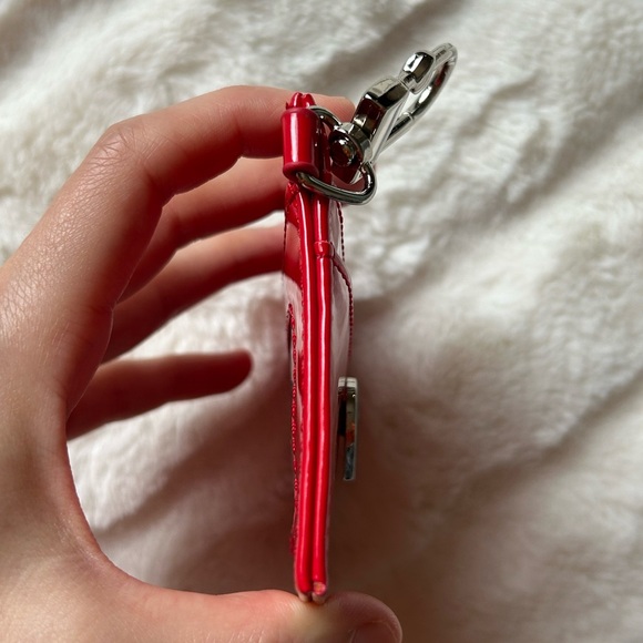 Betsey Johnson Keychain  ID Credit Card Holder Case Red - Picture 9 of 14